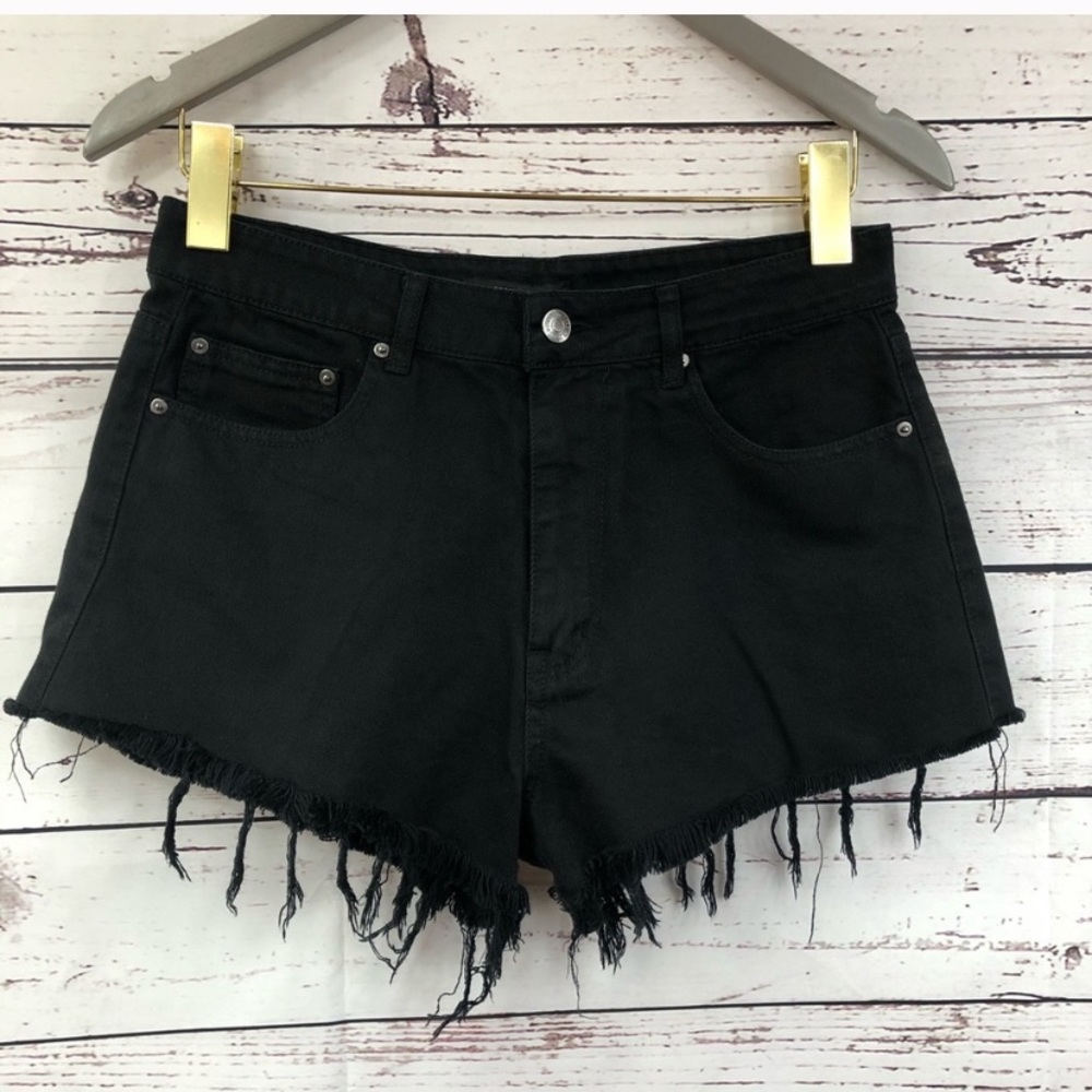 Forever 21 black denim high waist cutoff shorts